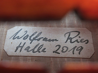 Violine, Wolfram Ries, Halle 2019, 7/8 Größe