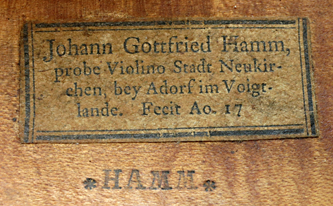  Violine, Johann Gottfried Hamm, 17..?